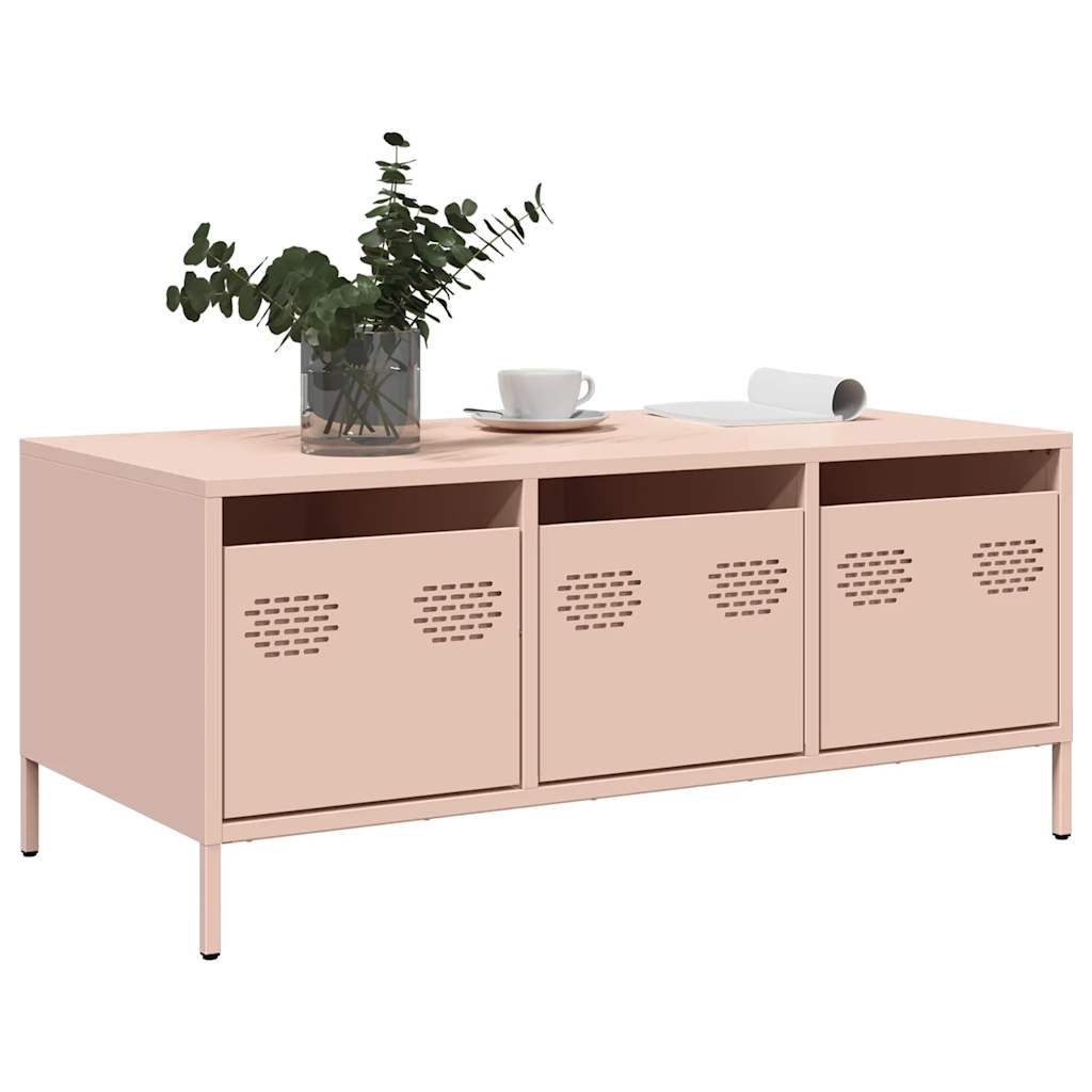 Table basse rose 101,5x50x43,5 cm acier laminé à froid XIOS