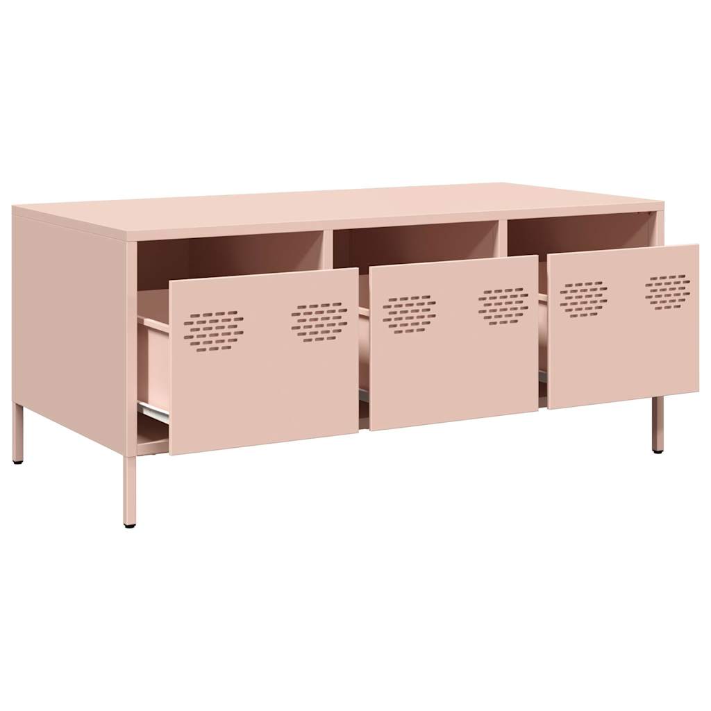 Table basse rose 101,5x50x43,5 cm acier laminé à froid XIOS