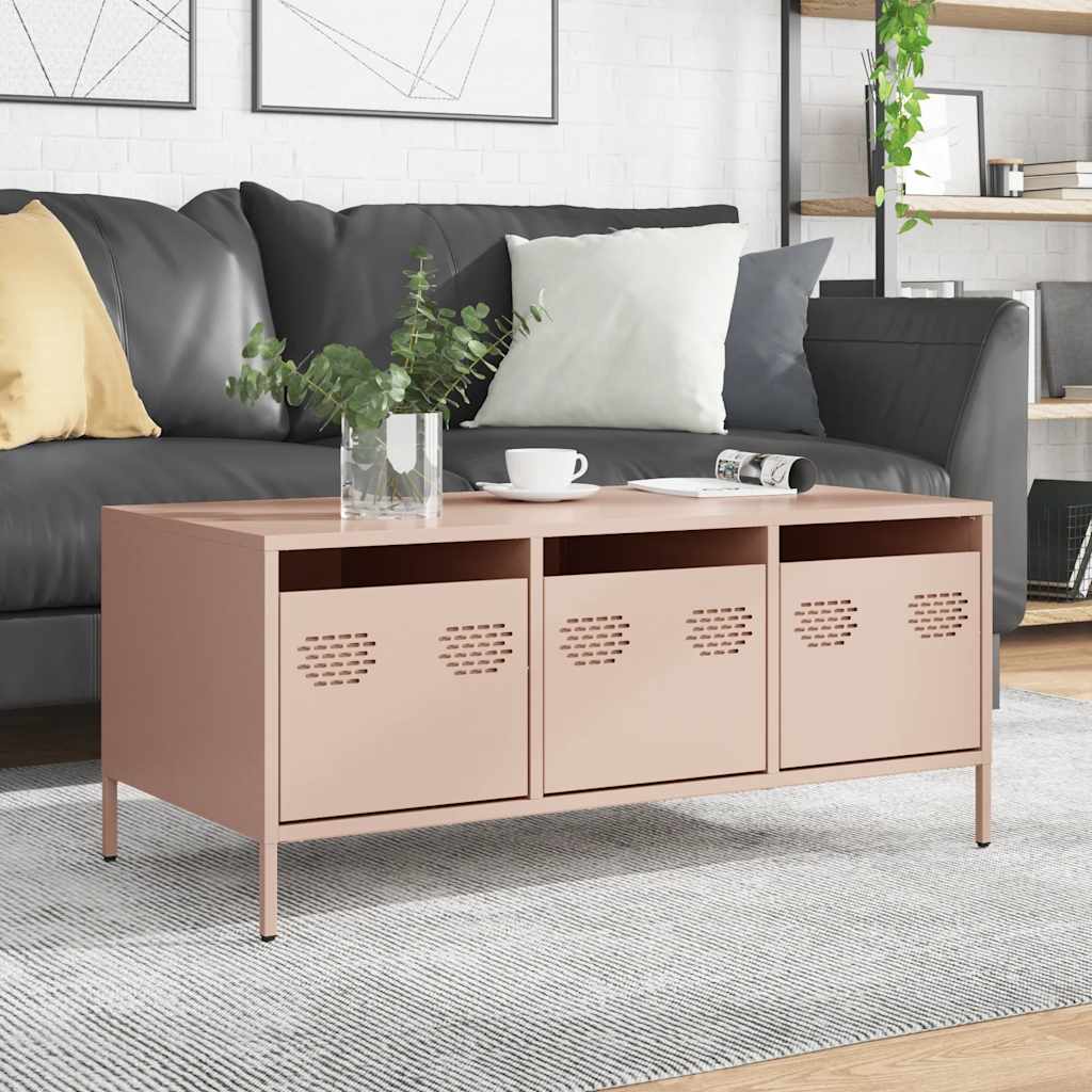 Table basse rose 101,5x50x43,5 cm acier laminé à froid XIOS