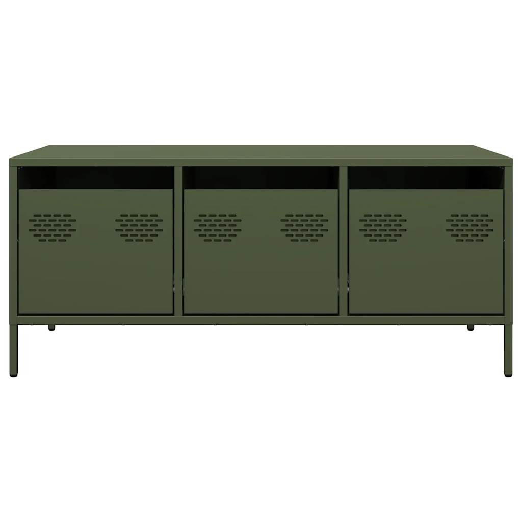 Table basse vert olive 101,5x50x43,5 cm acier laminé à froid XIOS