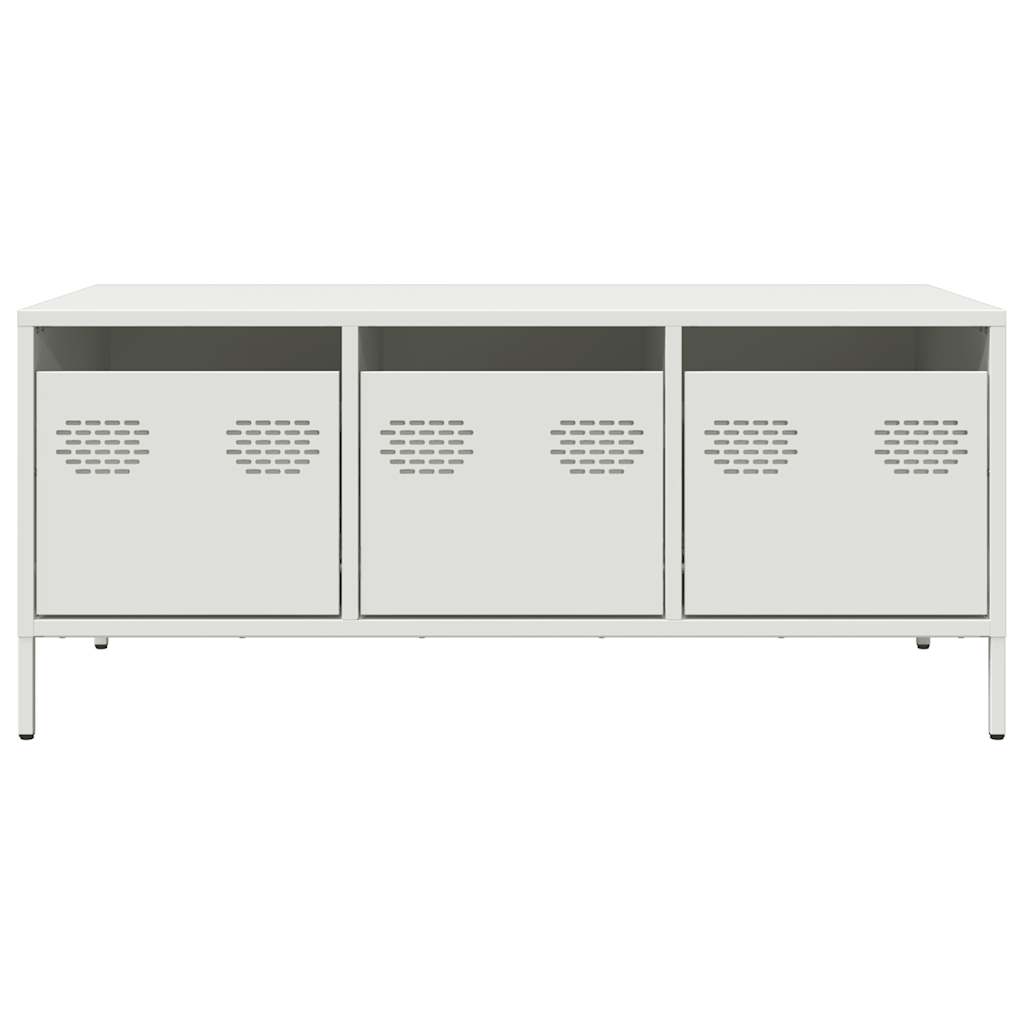 Table basse blanc 101,5x50x43,5 cm acier laminé à froid - XIOS