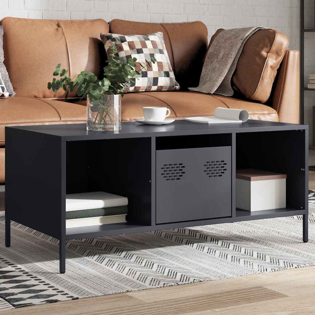 Table basse anthracite 101,5x50x43,5 cm acier laminé à froid - XIOS