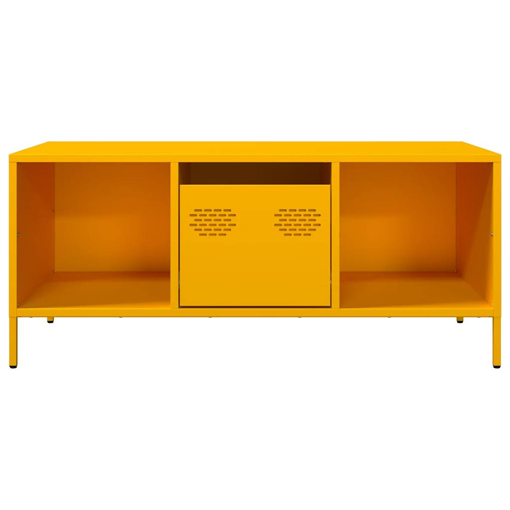 Table basse jaune moutarde 101,5x50x43,5cm acier laminé à froid - XIOS