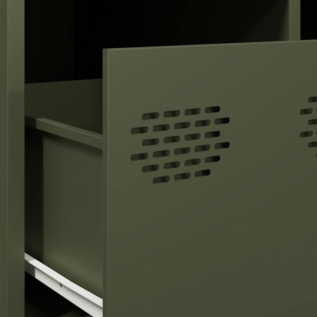 Table basse vert olive 101,5x50x43,5 cm acier laminé à froid - XIOS