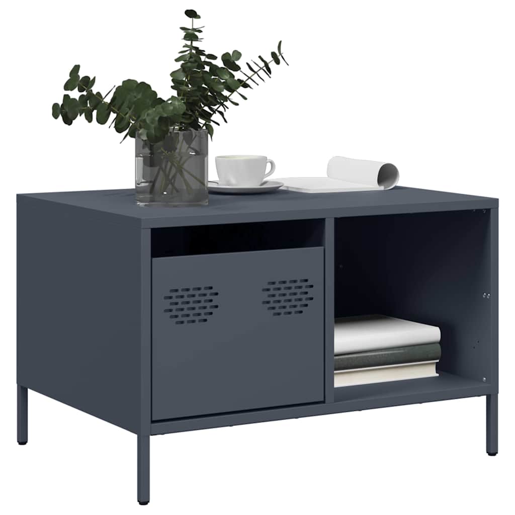 Table basse anthracite 68,5x50x43,5 cm acier laminé à froid - XIOS