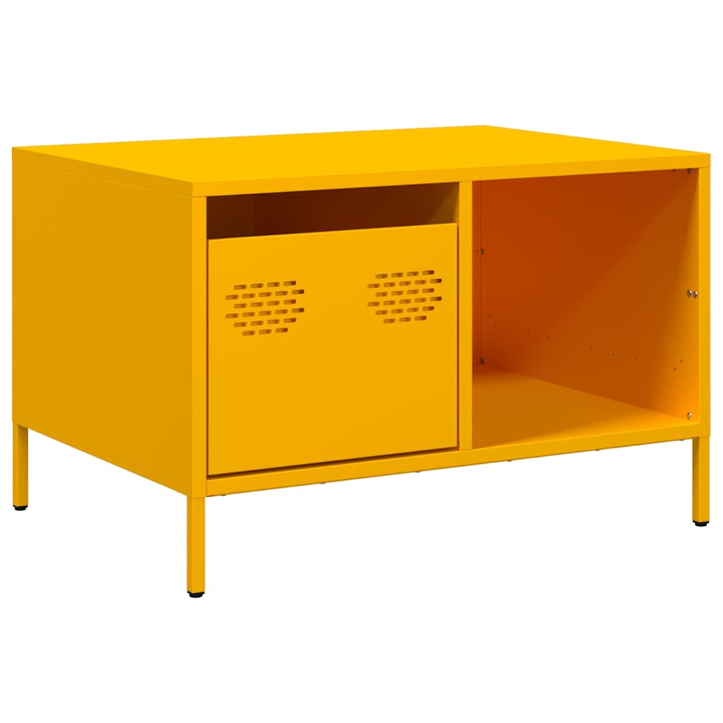 Table basse jaune moutarde 68,5x50x43,5 cm acier laminé à froid - XIOS