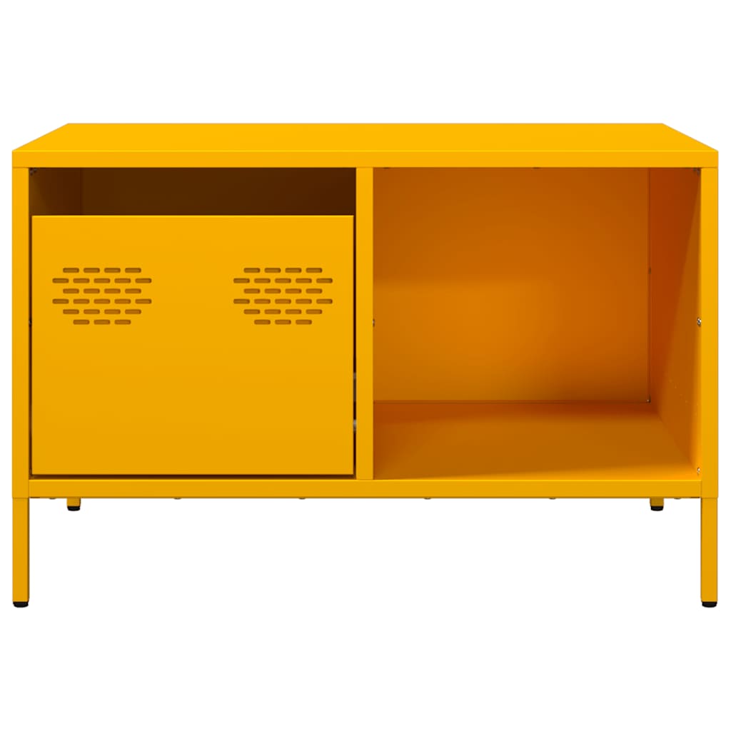 Table basse jaune moutarde 68,5x50x43,5 cm acier laminé à froid - XIOS