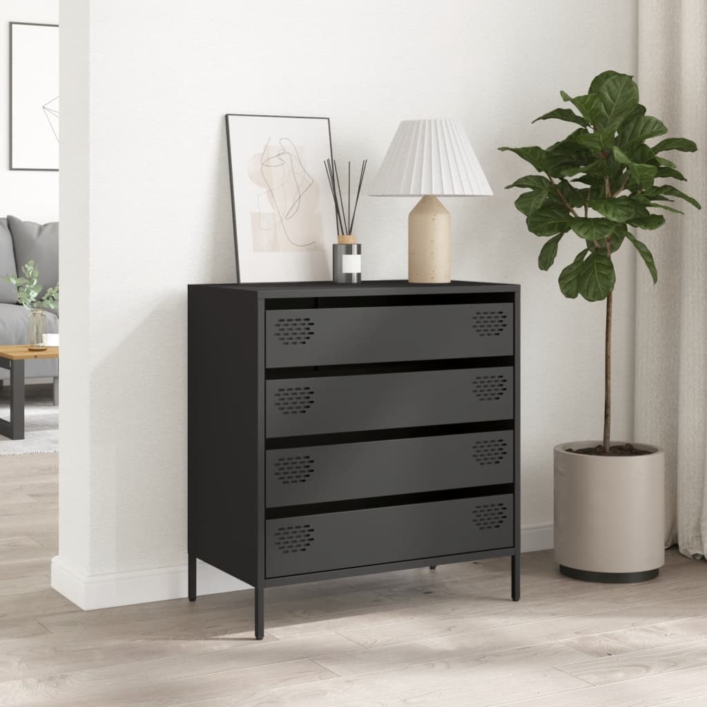Buffet noir 68x39x73,5 cm acier laminé à froid - XIOS