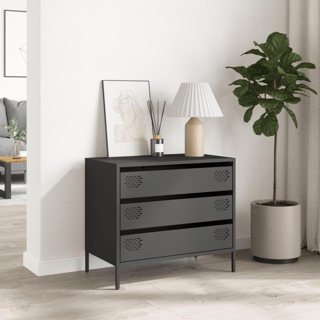 Buffet noir 68x39x58,5 cm acier laminé à froid - XIOS