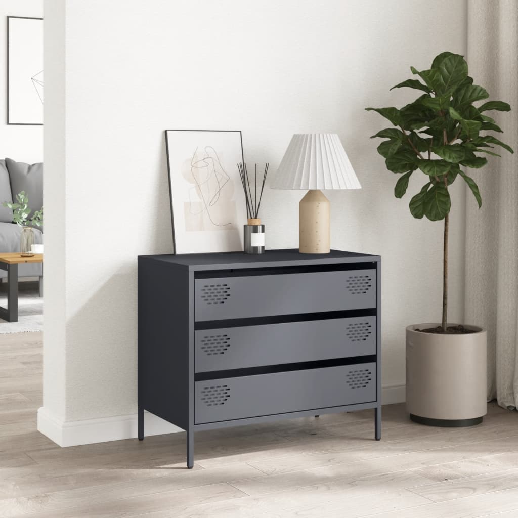 Buffet anthracite 68x39x58,5 cm acier laminé à froid - XIOS