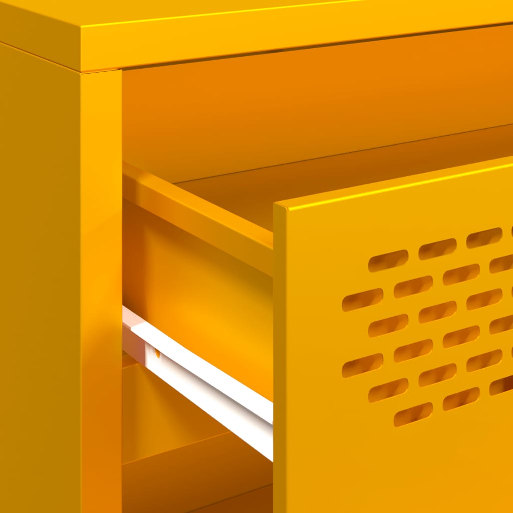 Buffet jaune moutarde 68x39x58,5 cm acier laminé à froid - XIOS