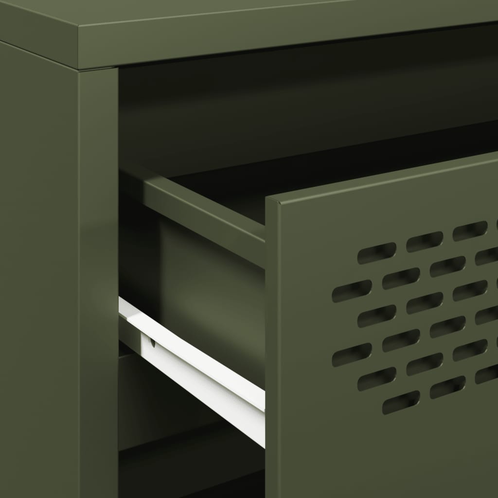 Buffet vert olive 68x39x58,5 cm acier laminé à froid - XIOS