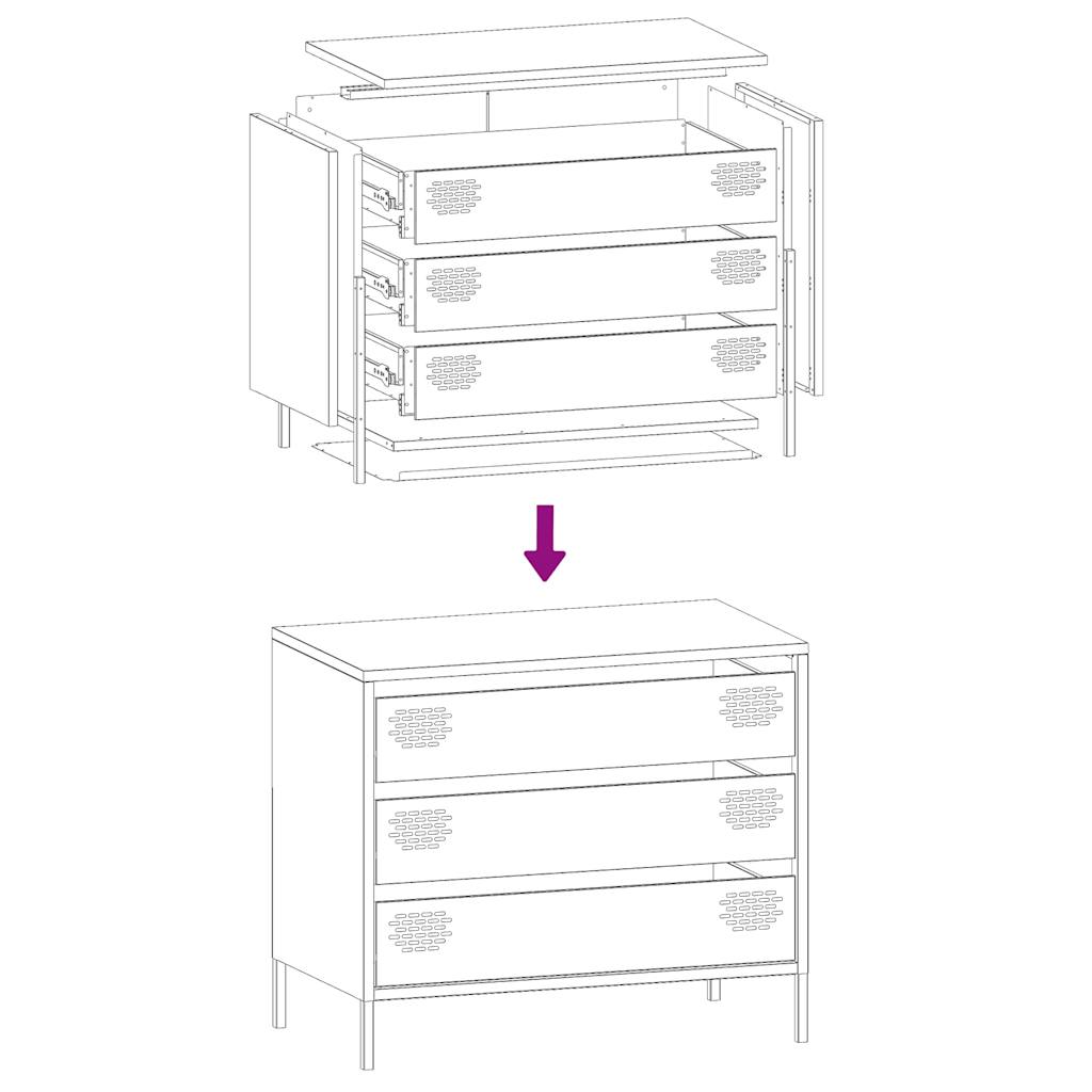 Buffet blanc 68x39x58,5 cm acier laminé à froid - XIOS