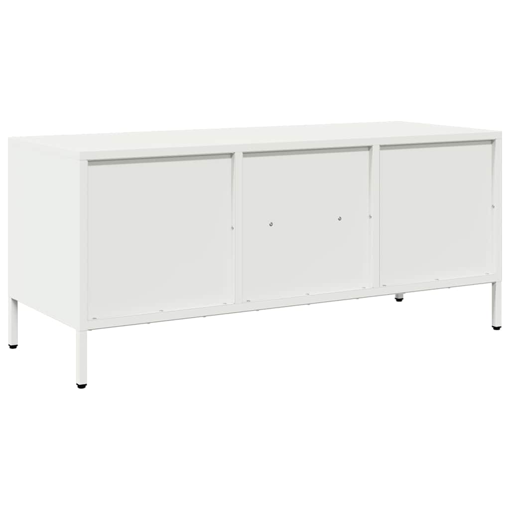 Meuble TV blanc 101,5x39x43,5 cm acier laminé à froid - XIOS