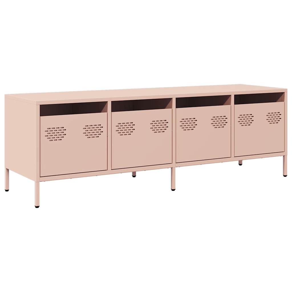 Meuble TV rose 135x39x43,5 cm acier laminé à froid - XIOS