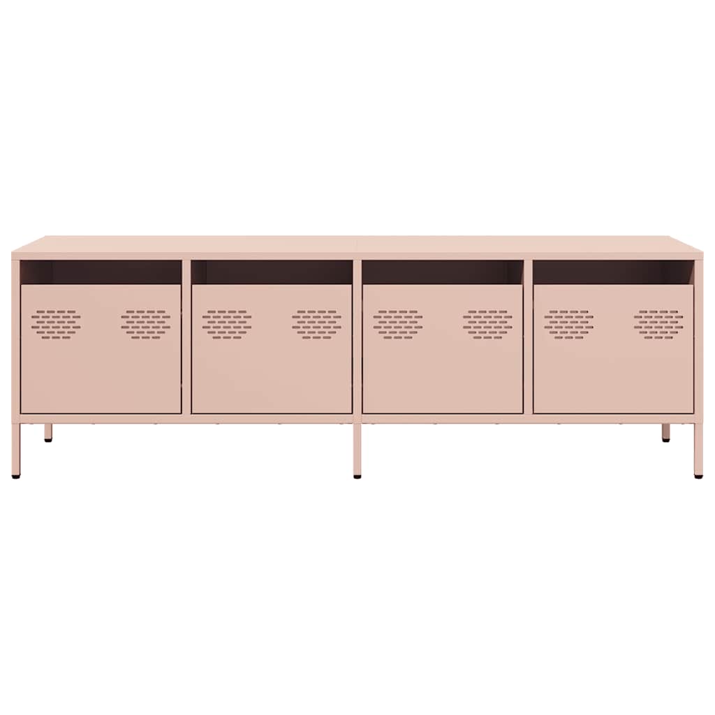 Meuble TV rose 135x39x43,5 cm acier laminé à froid - XIOS
