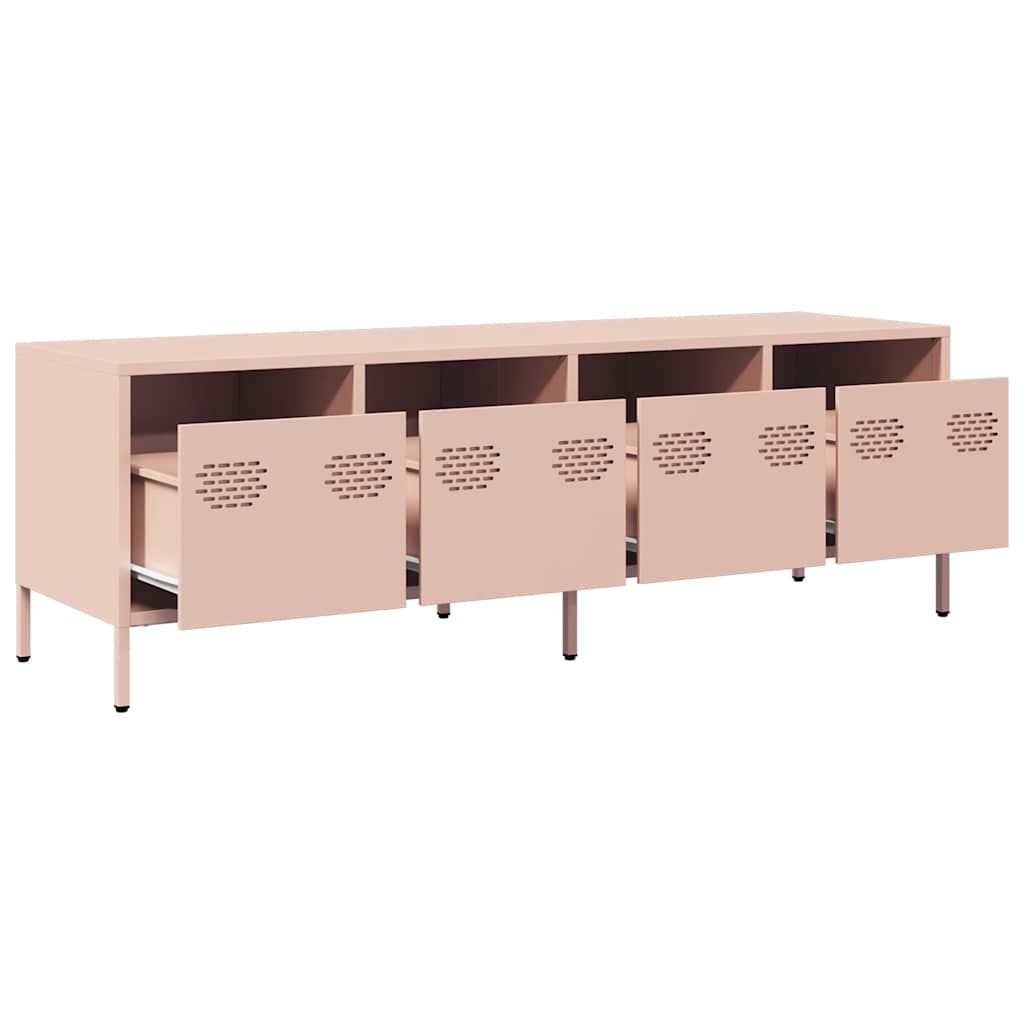Meuble TV rose 135x39x43,5 cm acier laminé à froid - XIOS