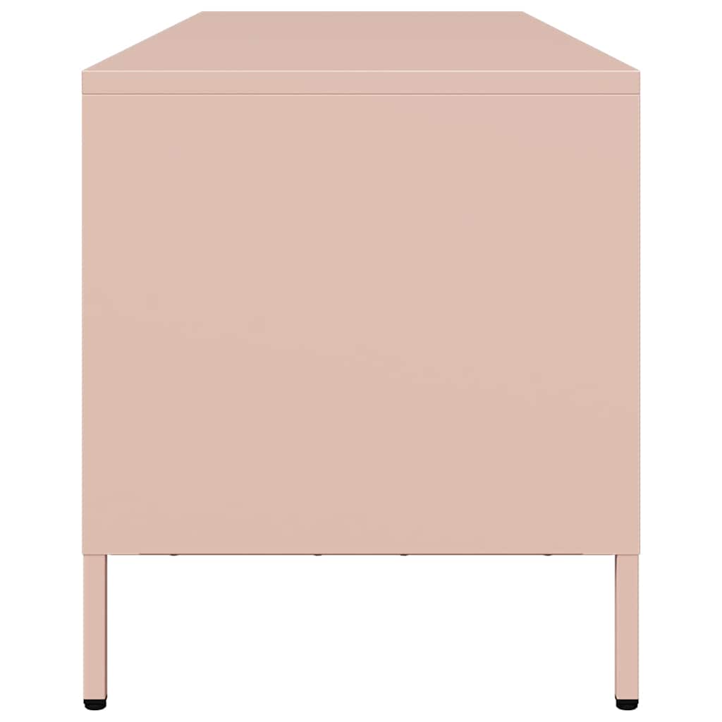 Meuble TV rose 135x39x43,5 cm acier laminé à froid - XIOS