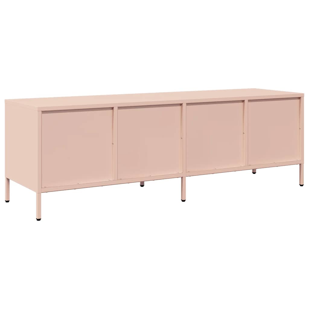 Meuble TV rose 135x39x43,5 cm acier laminé à froid - XIOS