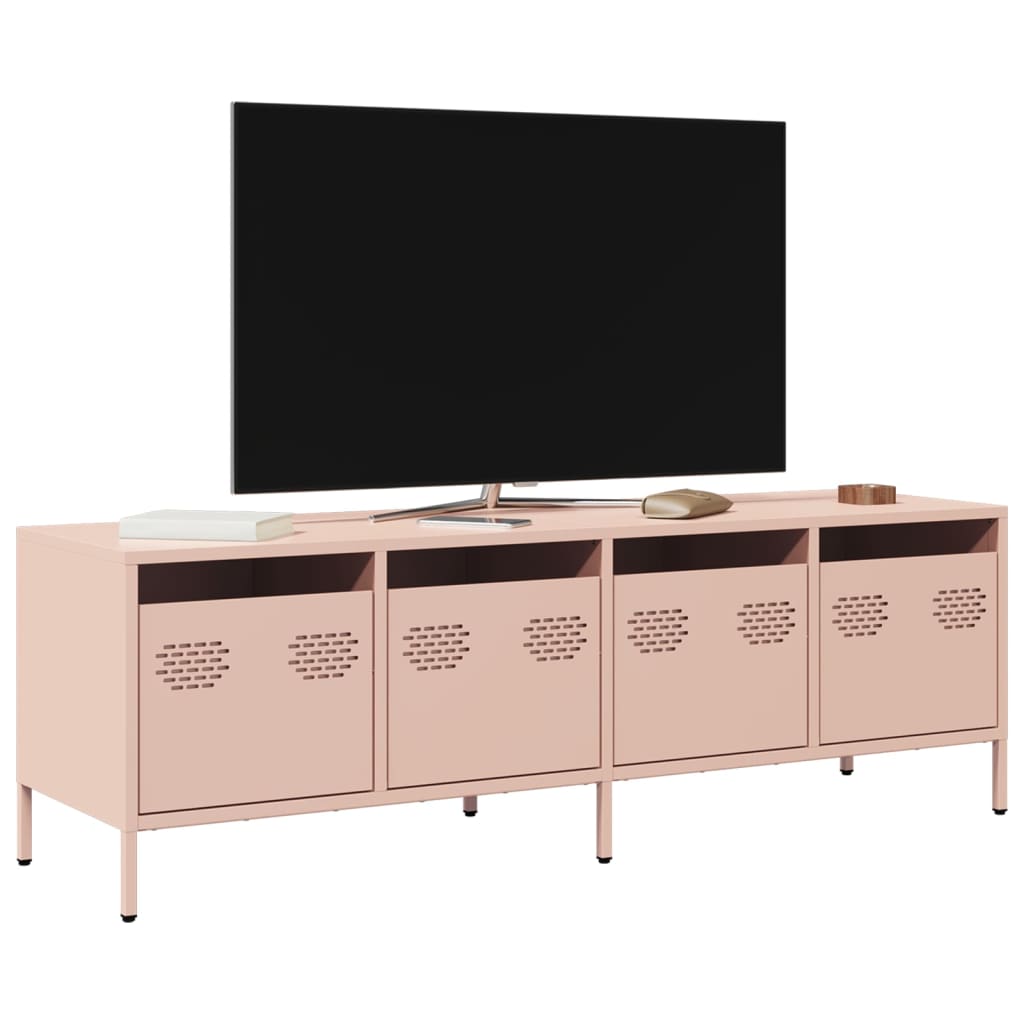 Meuble TV rose 135x39x43,5 cm acier laminé à froid - XIOS