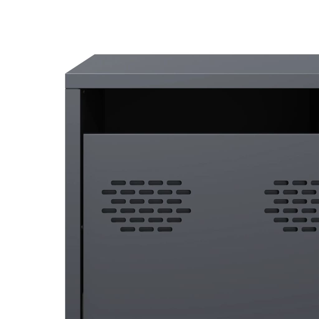 Meuble TV anthracite 135x39x43,5 cm acier laminé à froid - XIOS