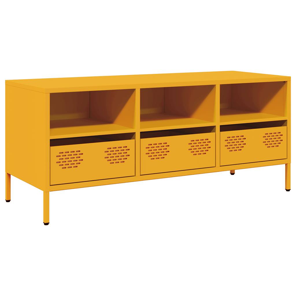 Meuble TV jaune moutarde 101,5x39x43,5 cm acier laminé à froid - XIOS