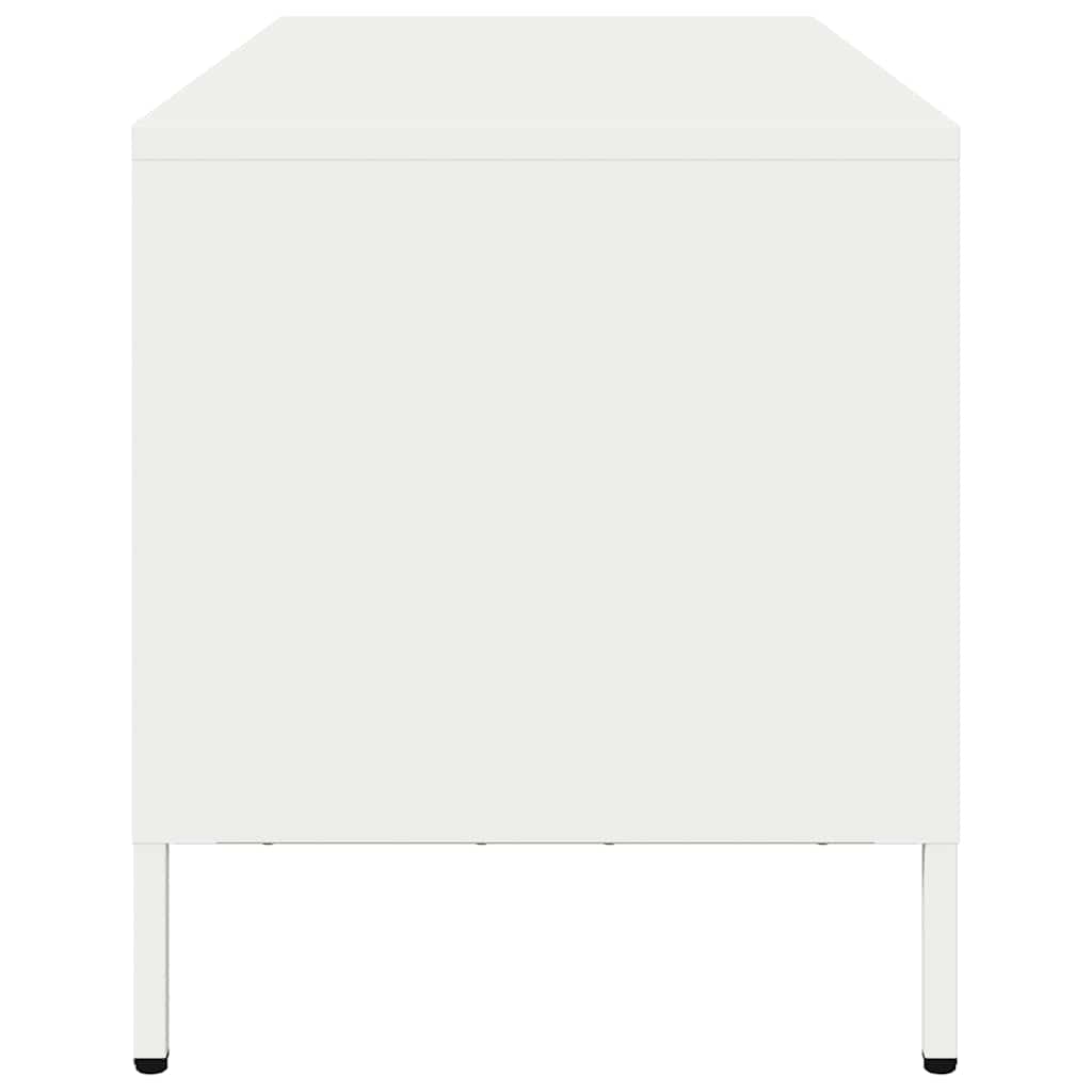 Meuble TV blanc 101,5x39x43,5 cm acier laminé à froid - XIOS