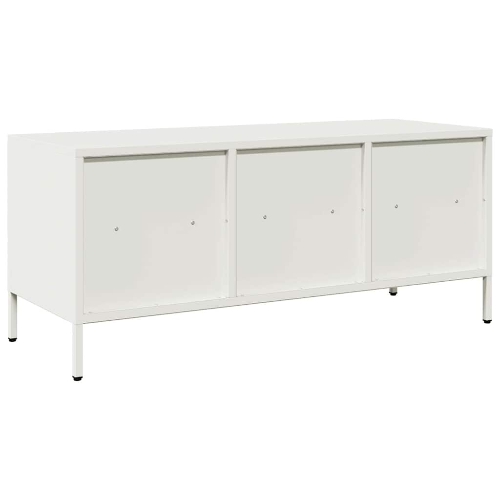Meuble TV blanc 101,5x39x43,5 cm acier laminé à froid - XIOS