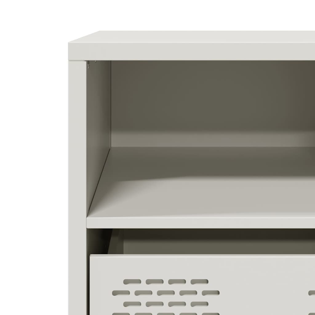 Meuble TV blanc 101,5x39x43,5 cm acier laminé à froid - XIOS