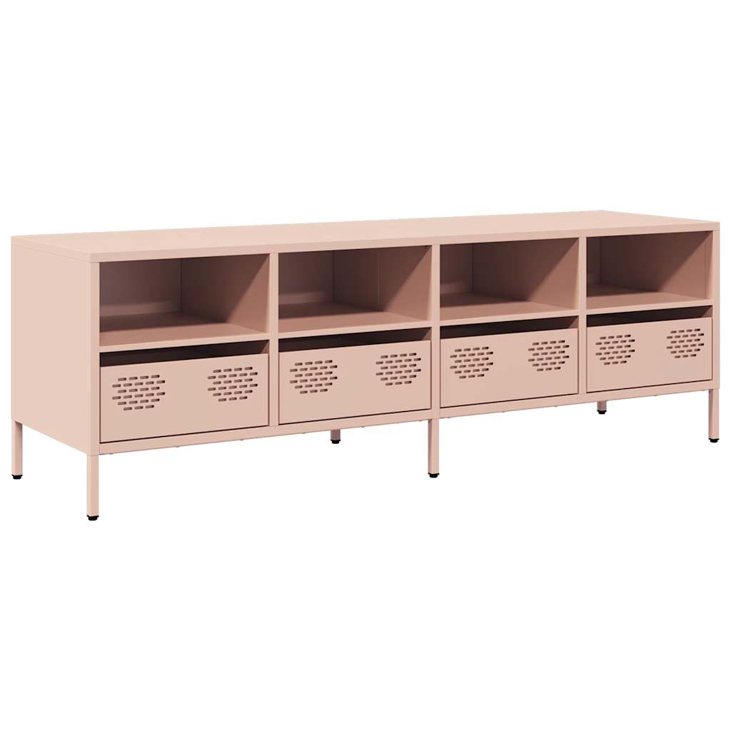 Meuble TV rose 135x39x43,5 cm acier laminé à froid - XIOS