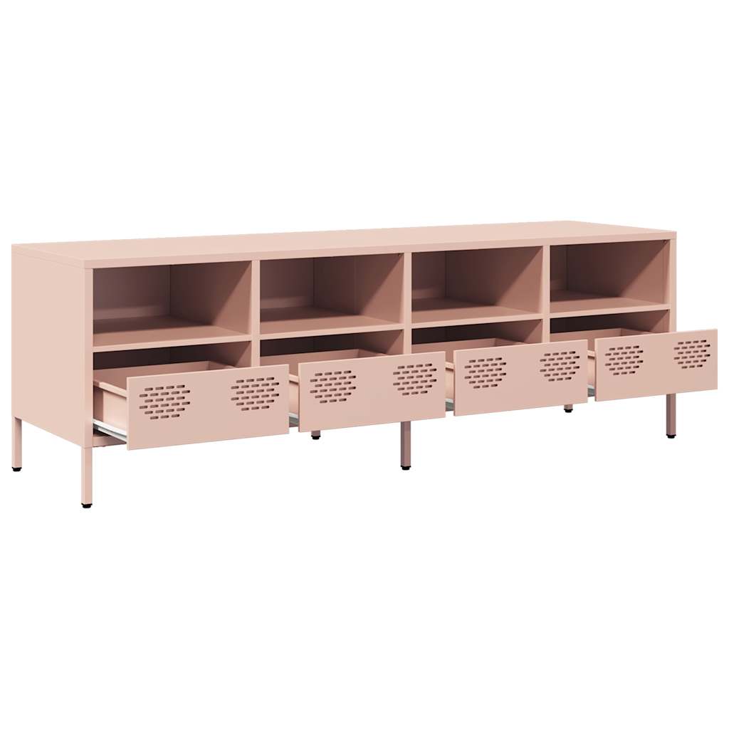 Meuble TV rose 135x39x43,5 cm acier laminé à froid - XIOS