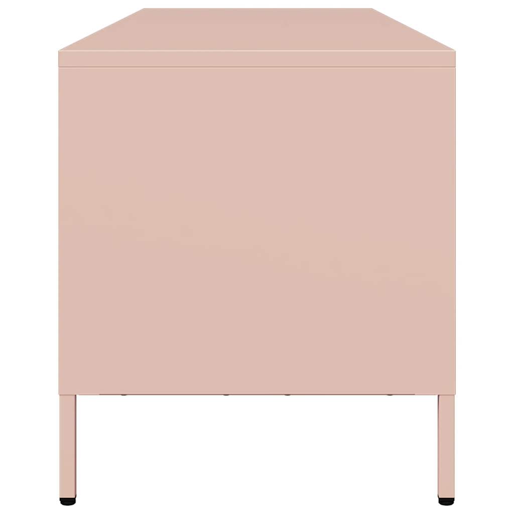 Meuble TV rose 135x39x43,5 cm acier laminé à froid - XIOS