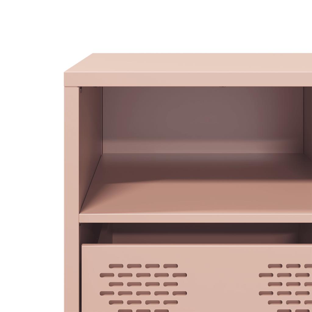 Meuble TV rose 135x39x43,5 cm acier laminé à froid - XIOS