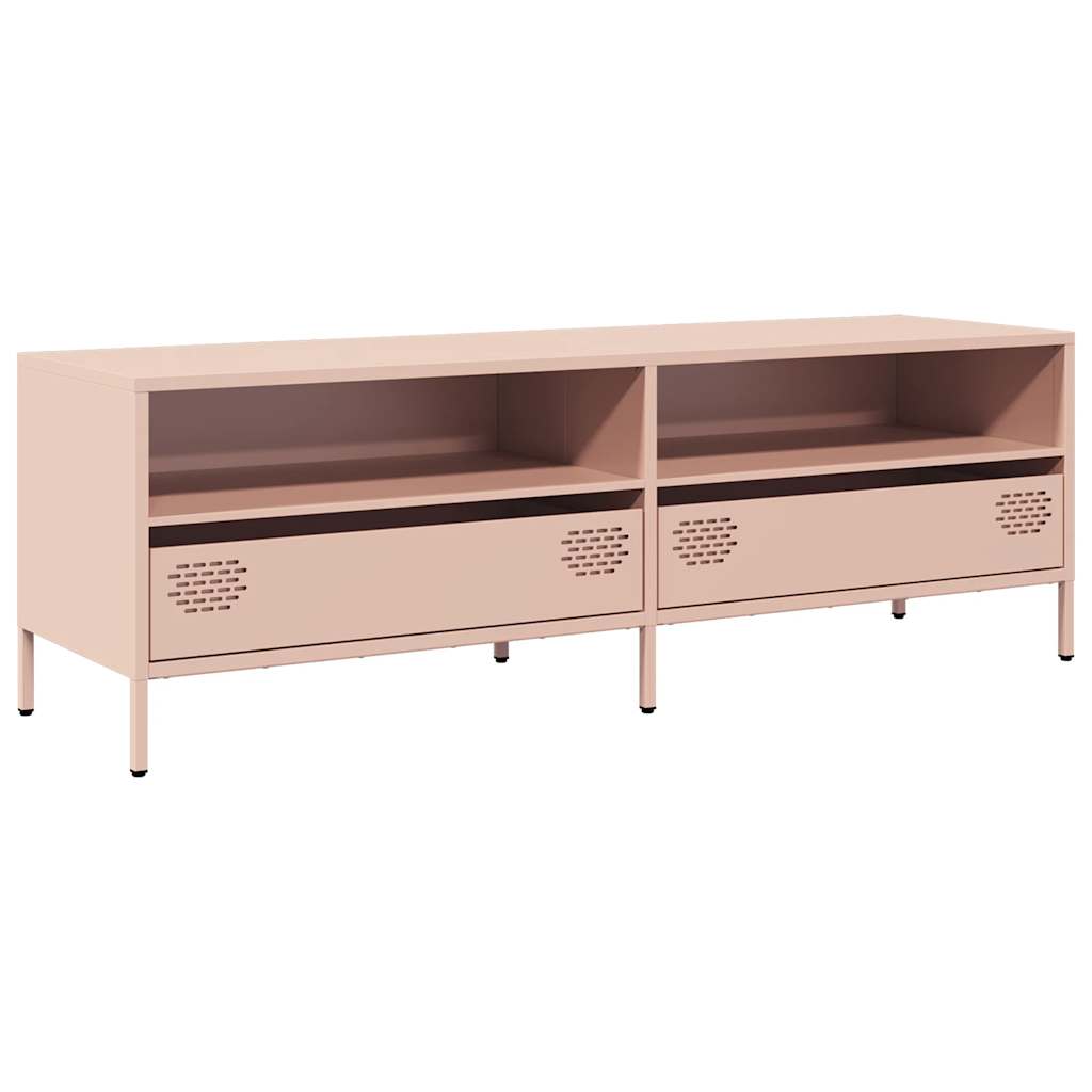 Meuble TV rose 135x39x43,5 cm acier laminé à froid - XIOS