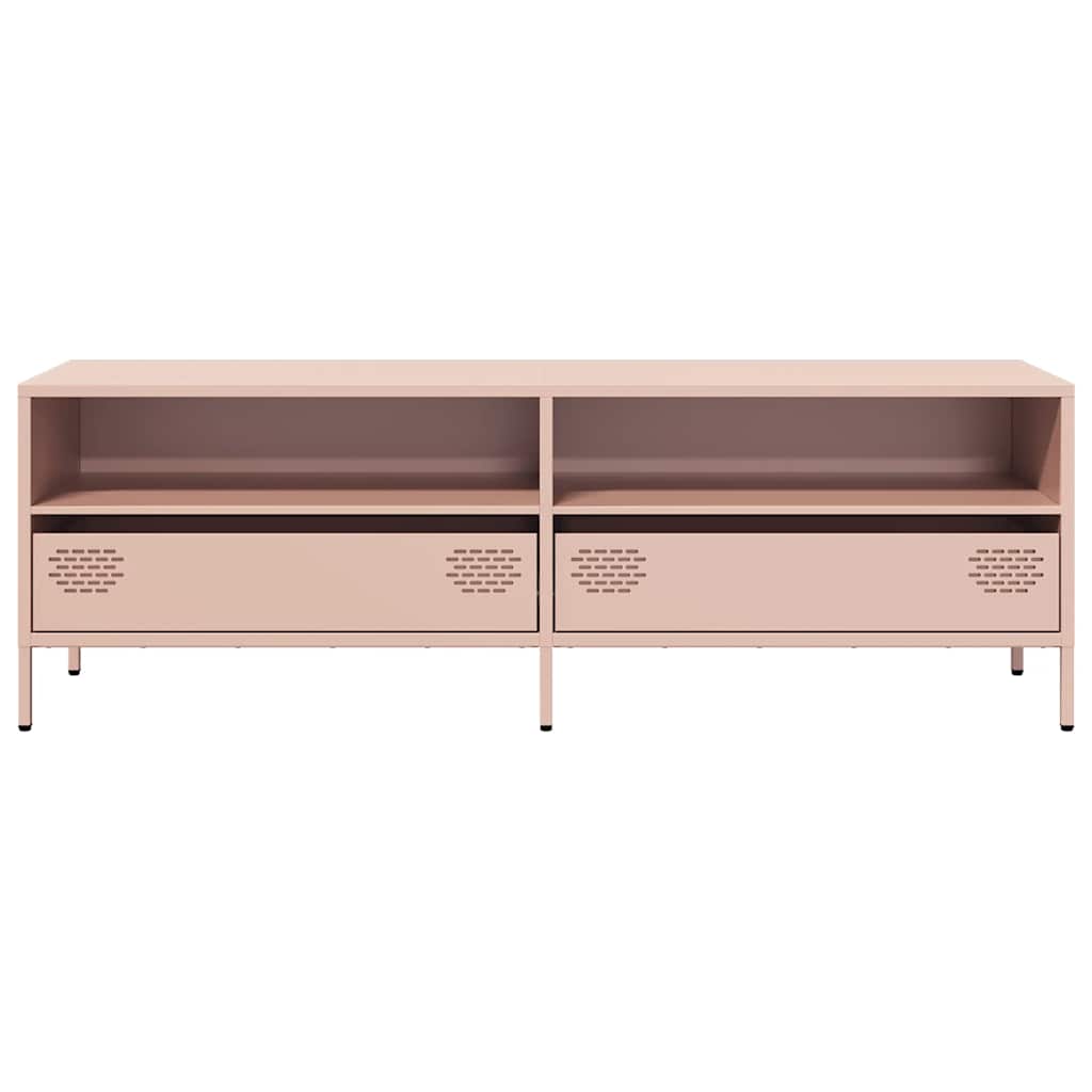 Meuble TV rose 135x39x43,5 cm acier laminé à froid - XIOS