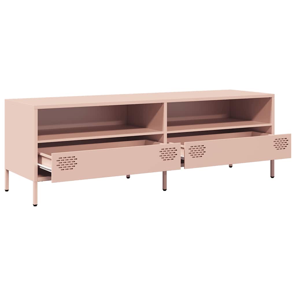 Meuble TV rose 135x39x43,5 cm acier laminé à froid - XIOS