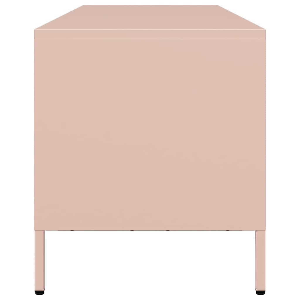 Meuble TV rose 135x39x43,5 cm acier laminé à froid - XIOS