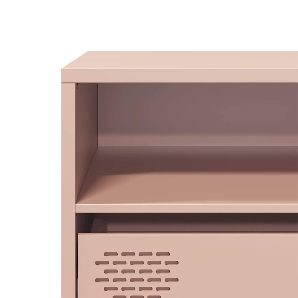 Meuble TV rose 135x39x43,5 cm acier laminé à froid - XIOS
