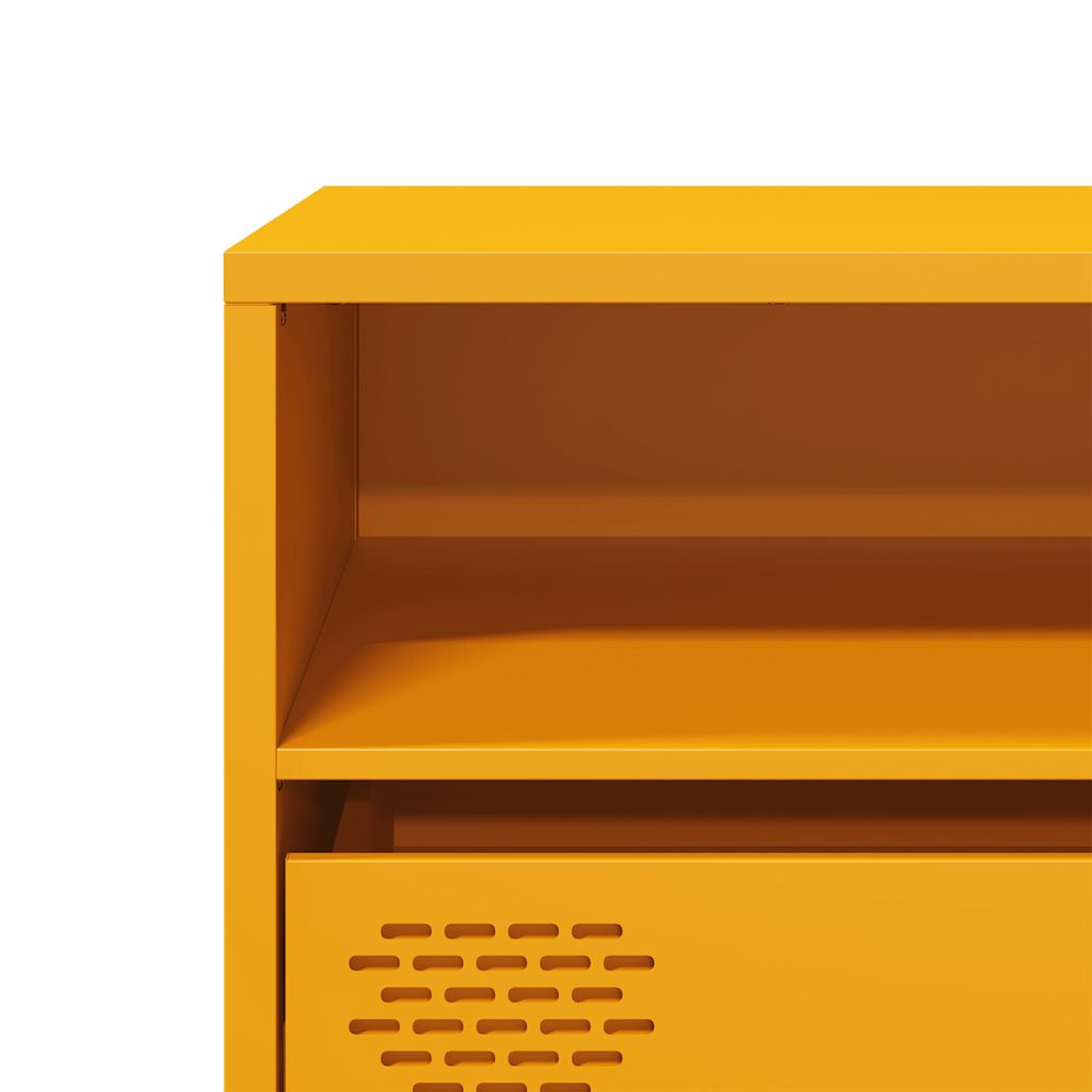 Meuble TV jaune moutarde 135x39x43,5 cm acier laminé à froid - XIOS