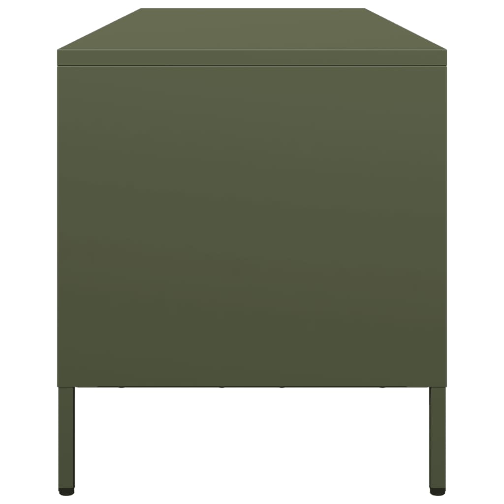 Meuble TV vert olive 135x39x43,5 cm acier laminé à froid - XIOS