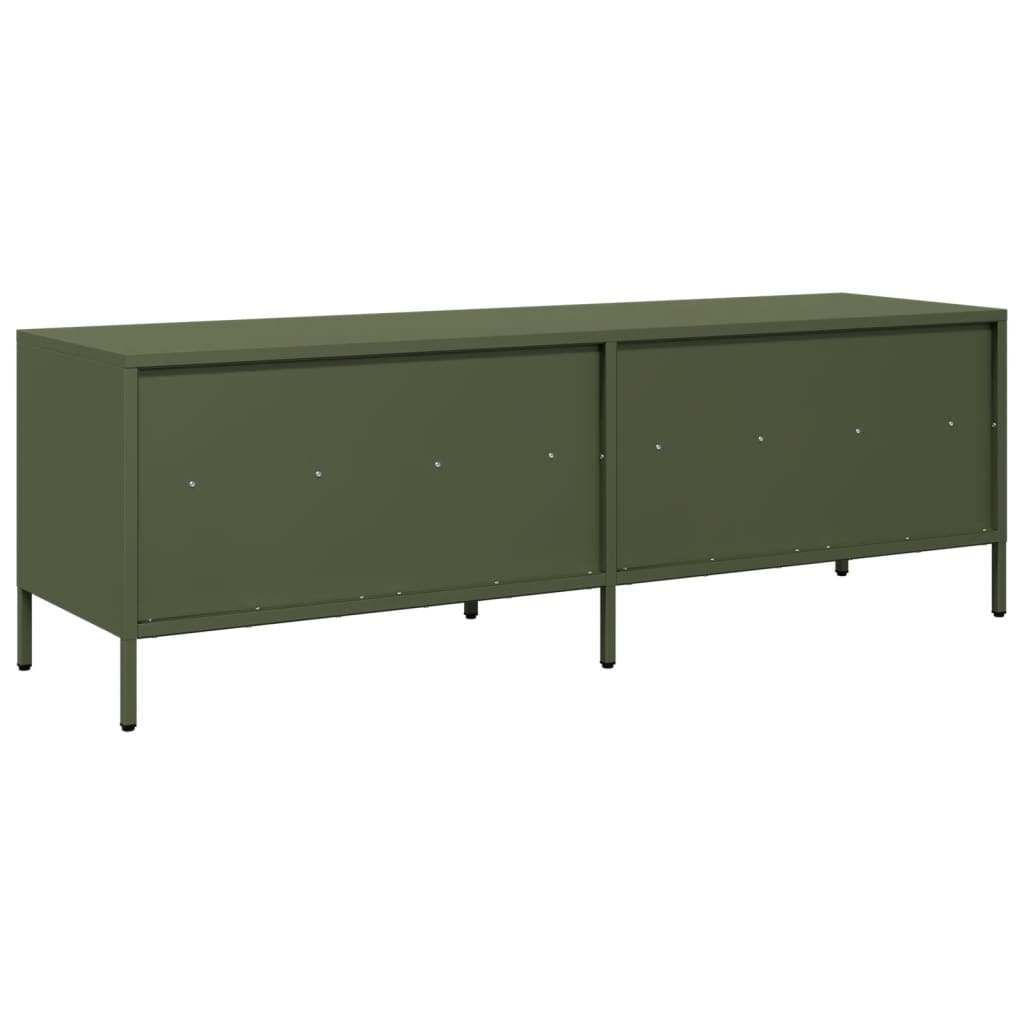 Meuble TV vert olive 135x39x43,5 cm acier laminé à froid - XIOS