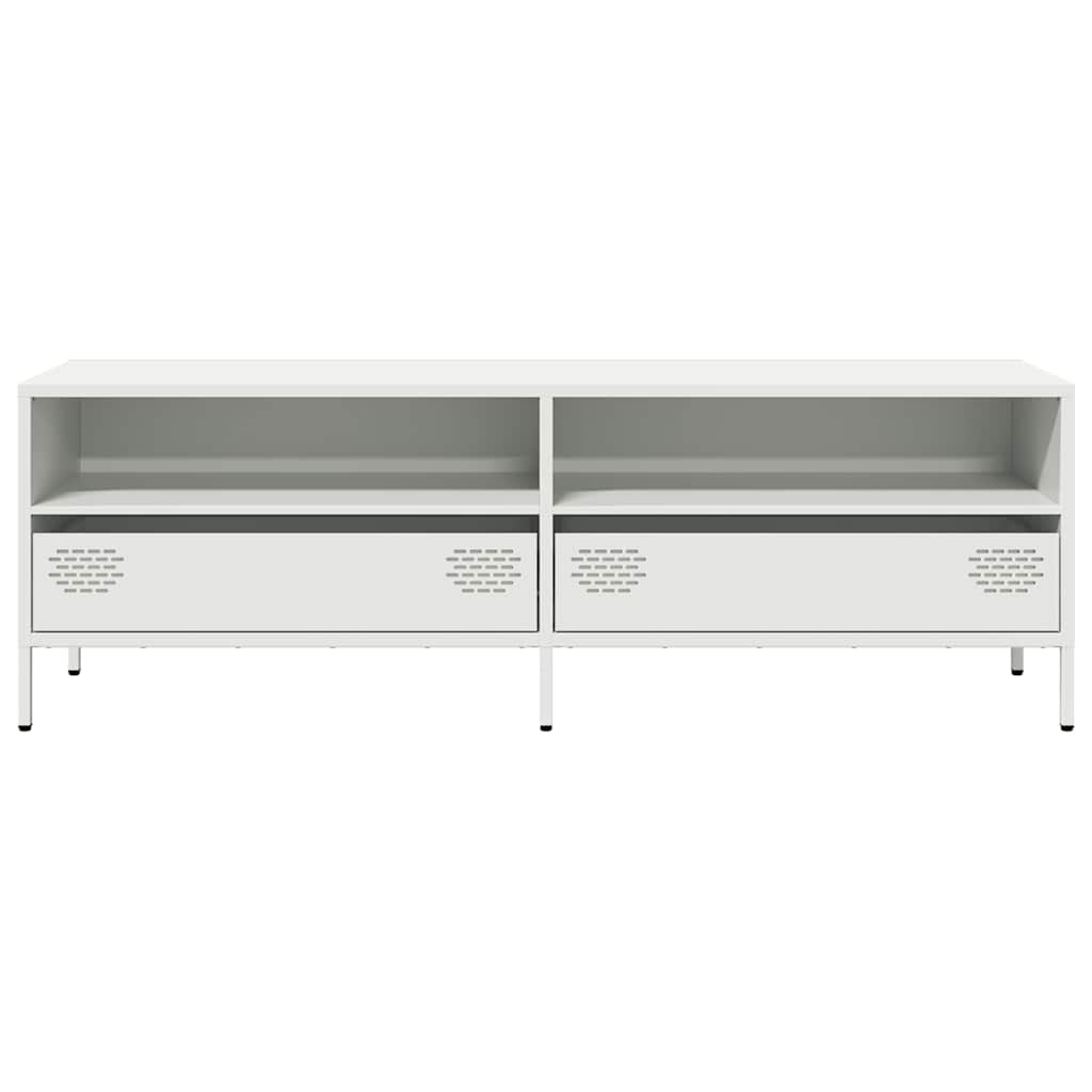 Meuble TV blanc 135x39x43,5 cm acier laminé à froid - XIOS
