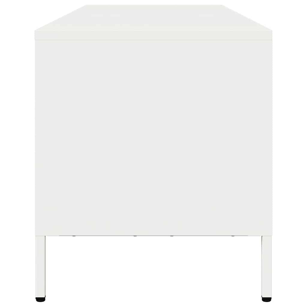 Meuble TV blanc 135x39x43,5 cm acier laminé à froid - XIOS