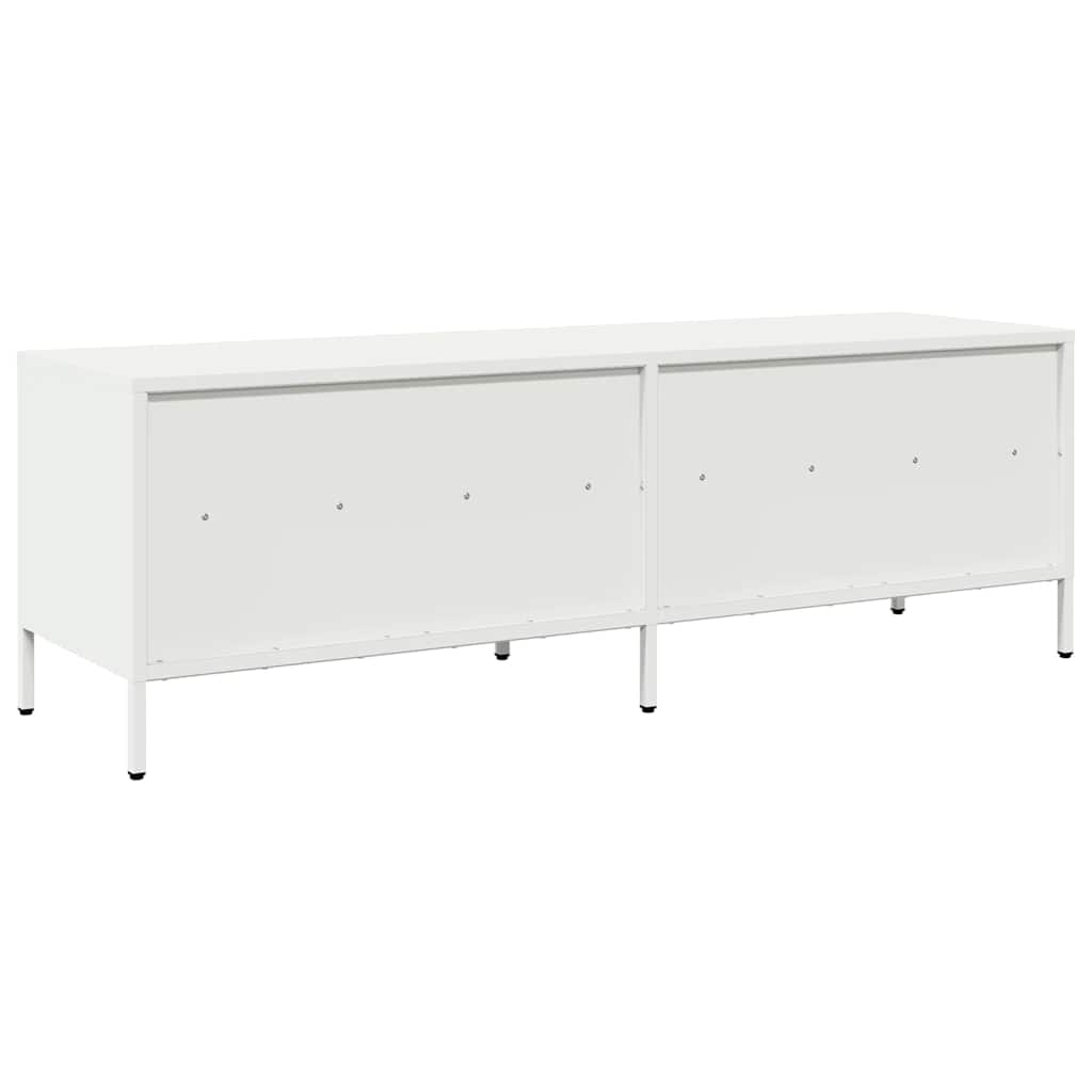 Meuble TV blanc 135x39x43,5 cm acier laminé à froid - XIOS
