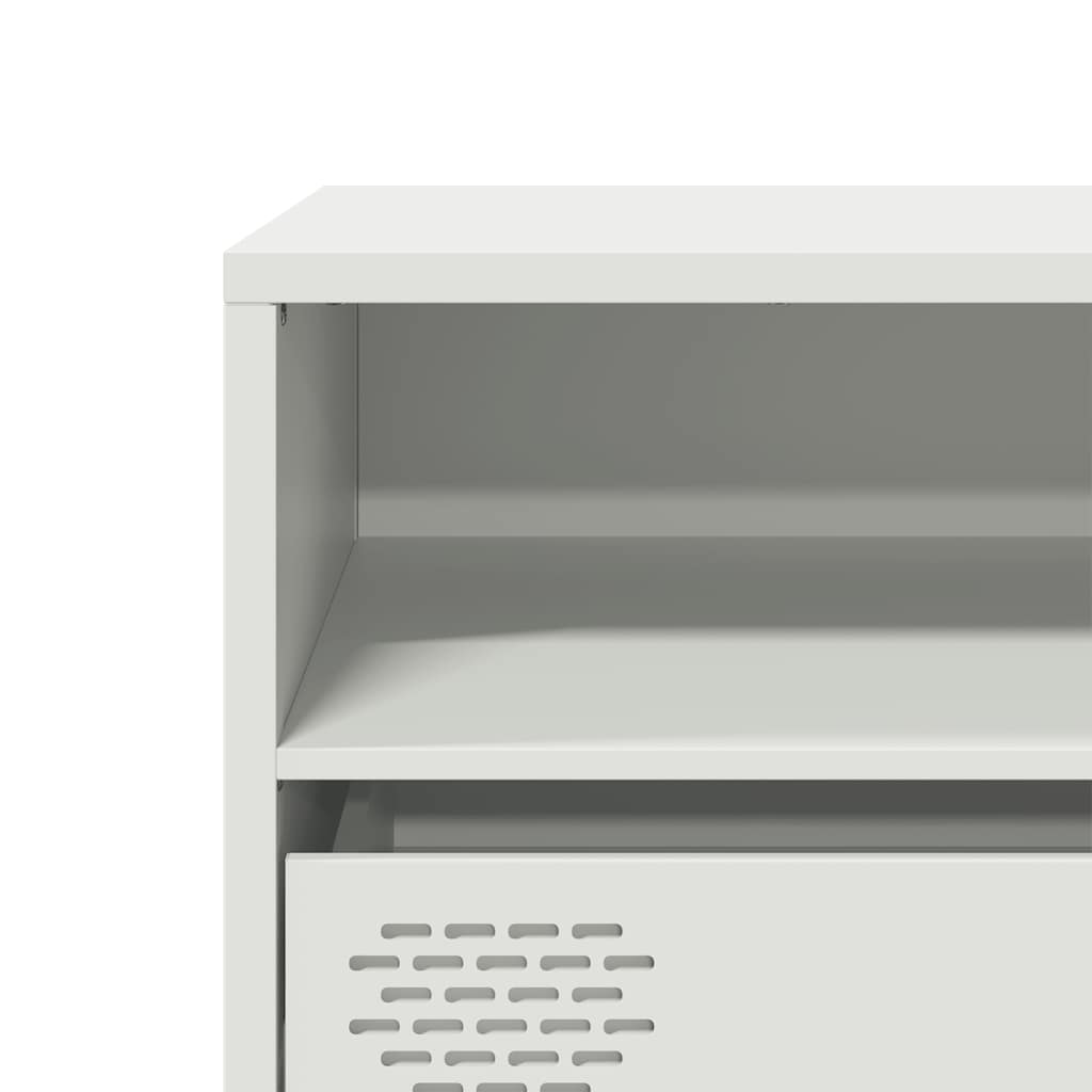 Meuble TV blanc 135x39x43,5 cm acier laminé à froid - XIOS