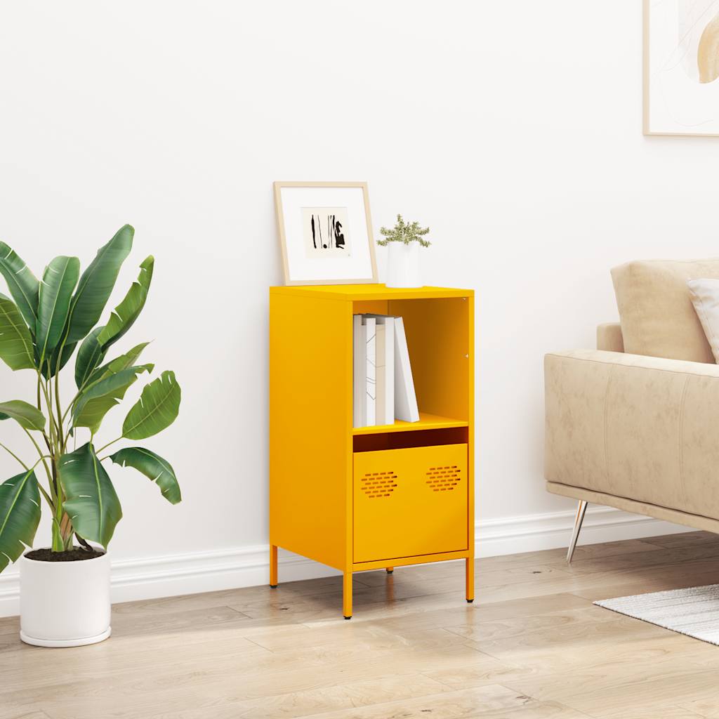 Buffet jaune moutarde 35x39x73,5 cm acier laminé à froid - XIOS