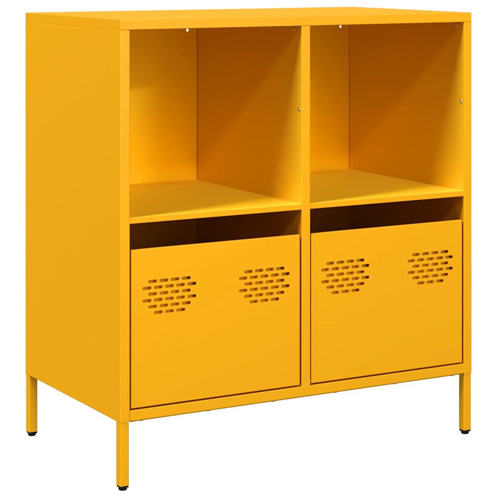 Buffet jaune moutarde 68x39x73,5 cm acier laminé à froid - XIOS