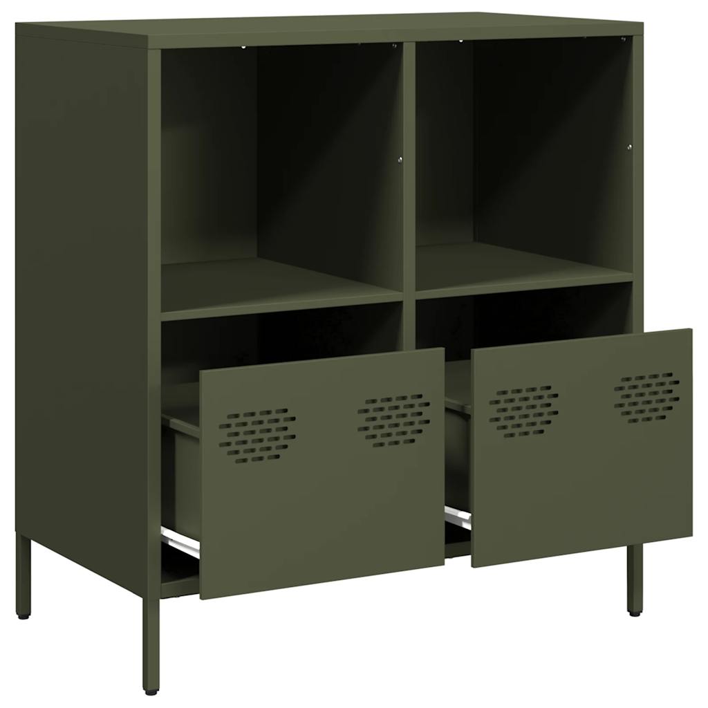 Buffet vert olive 68x39x73,5 cm acier laminé à froid - XIOS