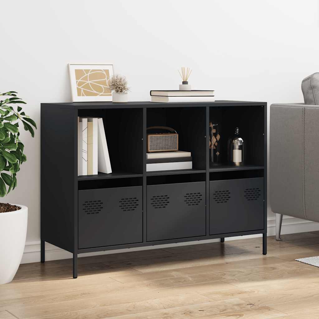 Buffet noir 101,5x39x73,5 cm acier laminé à froid - XIOS