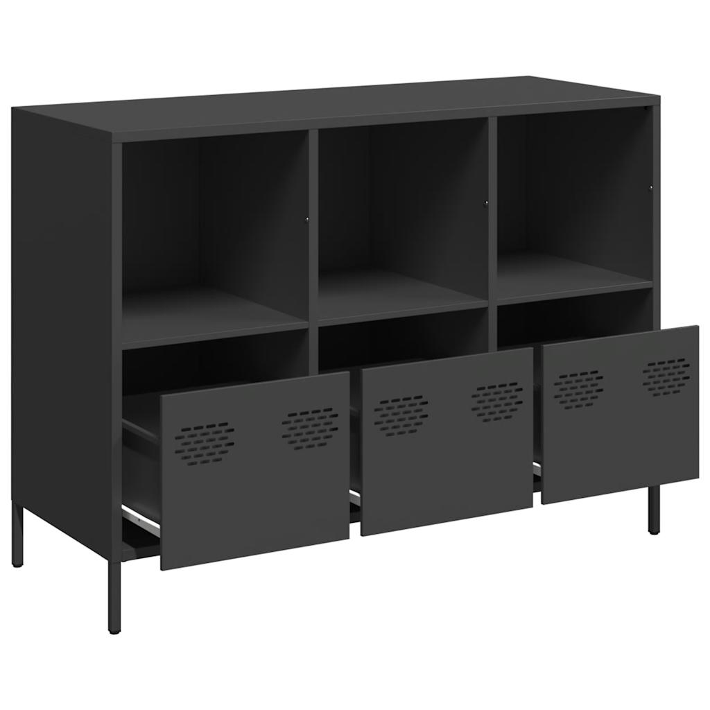 Buffet noir 101,5x39x73,5 cm acier laminé à froid - XIOS